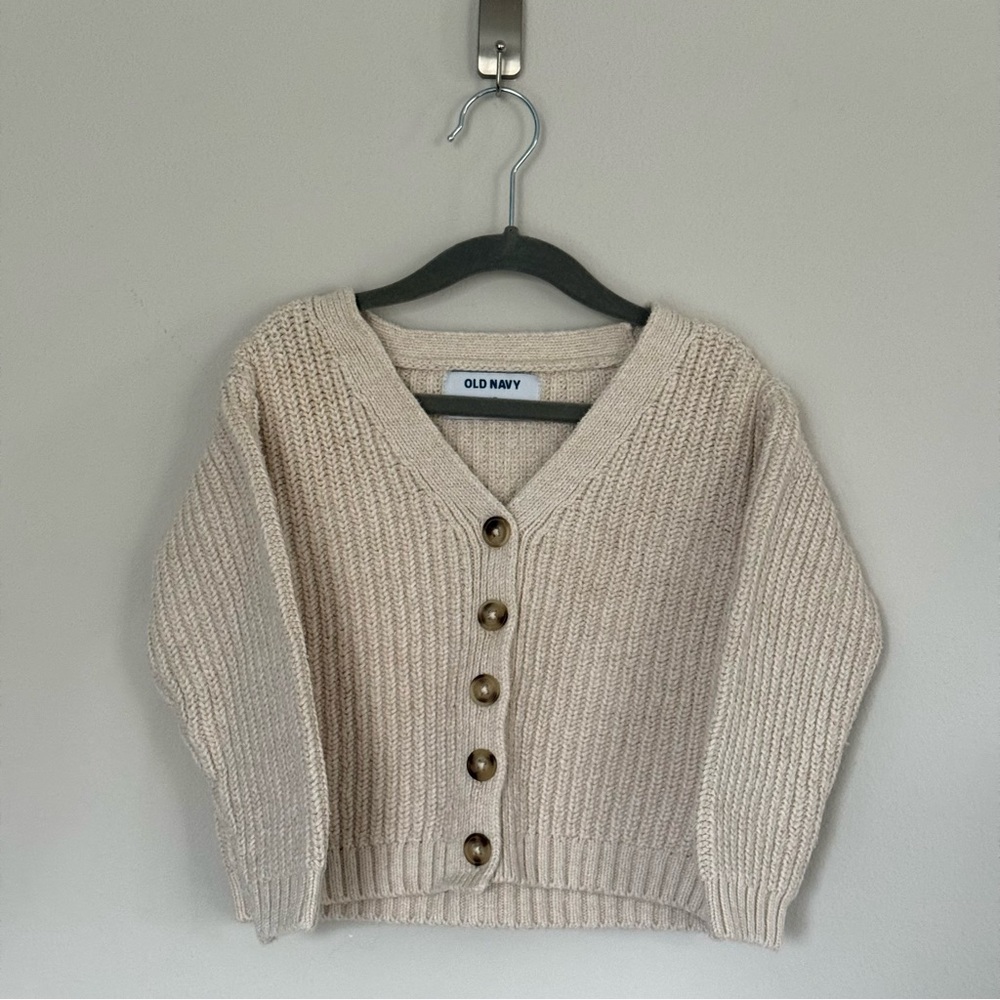 Old Navy Cream Toddler Cardigan 100% Cotton